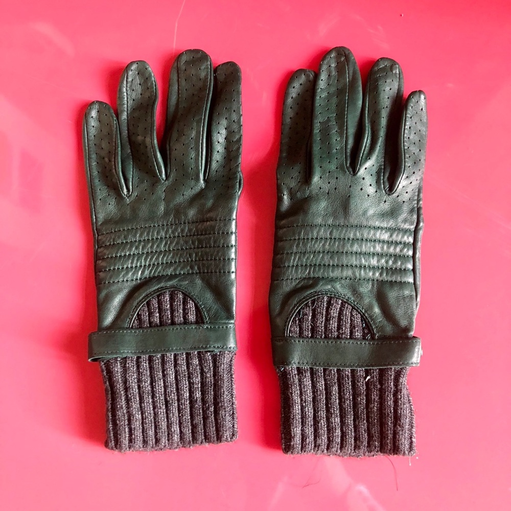 Green Leather Gloves by Club Monaco